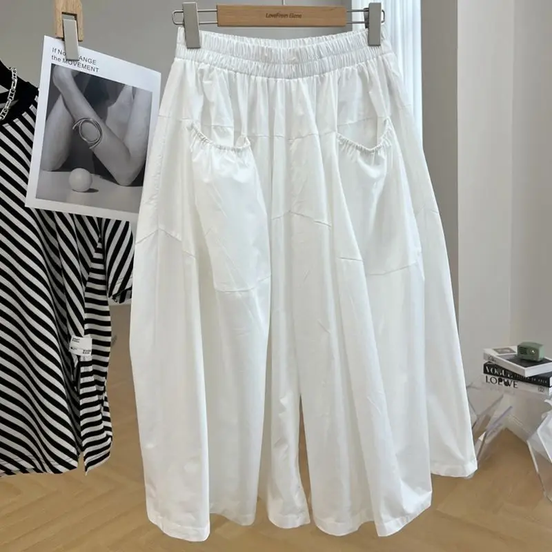 Large leg wide leg pants for women, mid summer long skirt, 70% casual pants, loose skirt pants  harem pants women