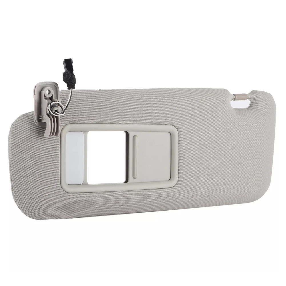 

Gray Left Side Sun Visor Incorporating a Lighted Makeup Mirror for Use in For Mazda CX9 Models from 2007 to 2015
