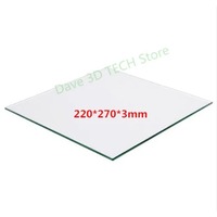 220x270x3mm BOROSILICATE GLASS BUILD PLATE for Anet E10 3D Printers Custom glass