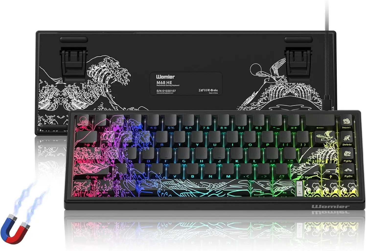 

M68 HE V2 60% Hall Effect Gaming Keyboard, Magnetic Switch, RGB, PBT Keycaps, Wired - Black