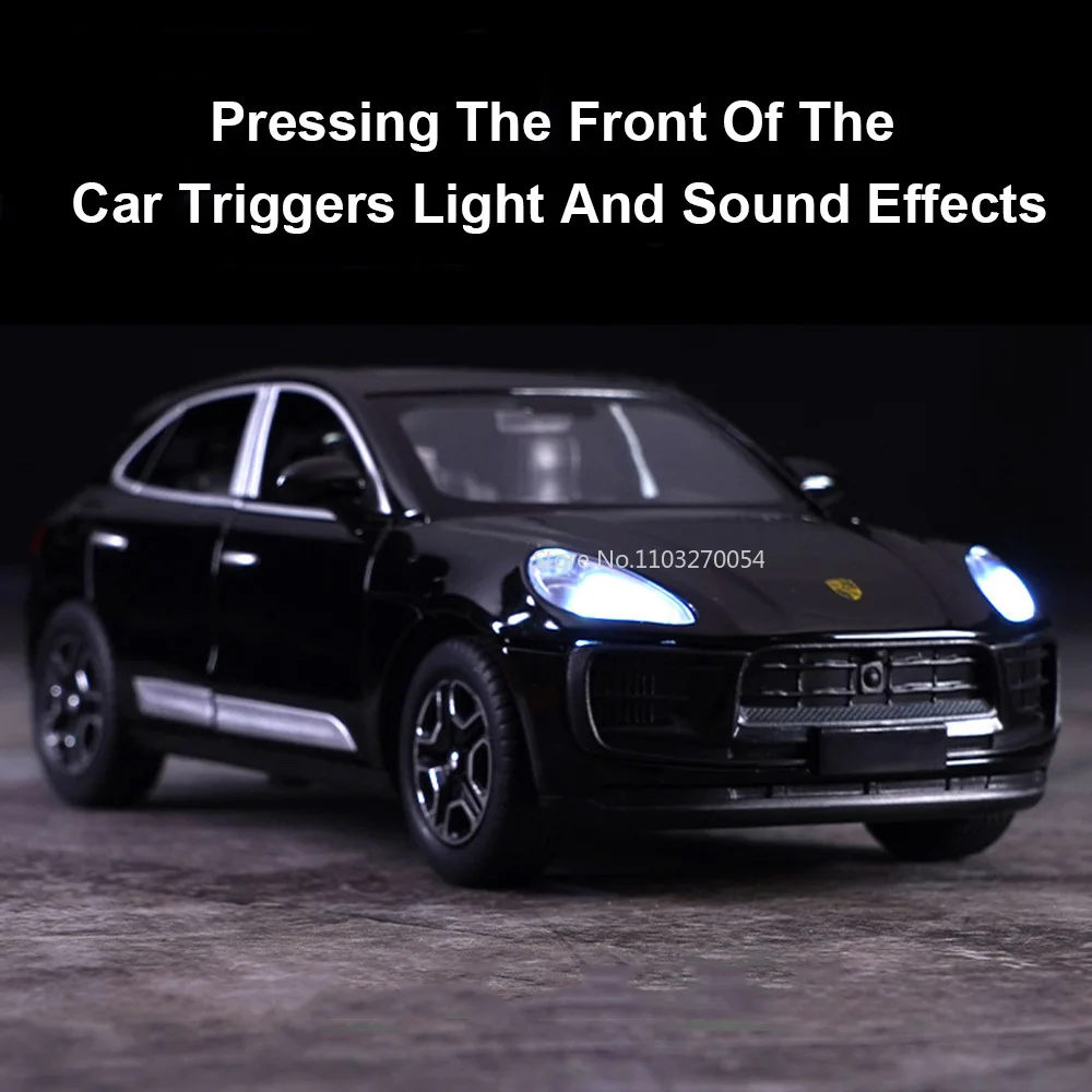 1/32 Scale Macan Alloy Toys Car Models Simulation With Sound Light Pull Back Doors Can Be Opened Vehicles Kids Christmas Gifts