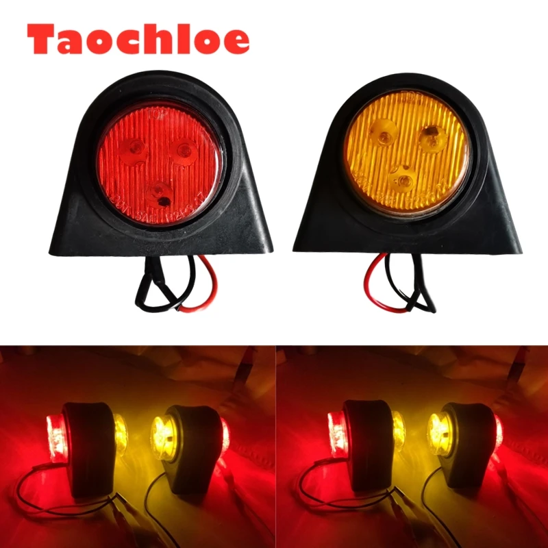 1 par 2 ''ámbar rojo 10-30V LED barra de luz de tallo de goma corta marcador lateral luces de contorno luces remolque camión EMARK