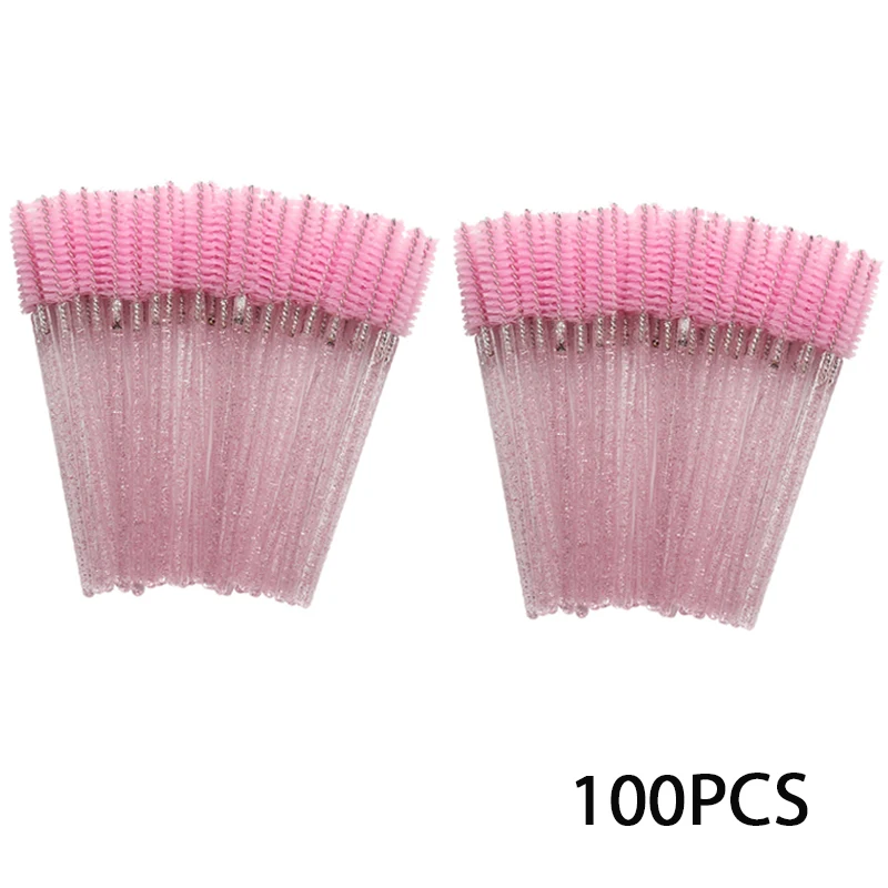 100Pcs Wimpern Verlängerung Pinsel Augenbraue Mascara Wands Applikator Spooler Pinsel Wimpern Verlängerung Kosmetik Set Make-Up-Tools
