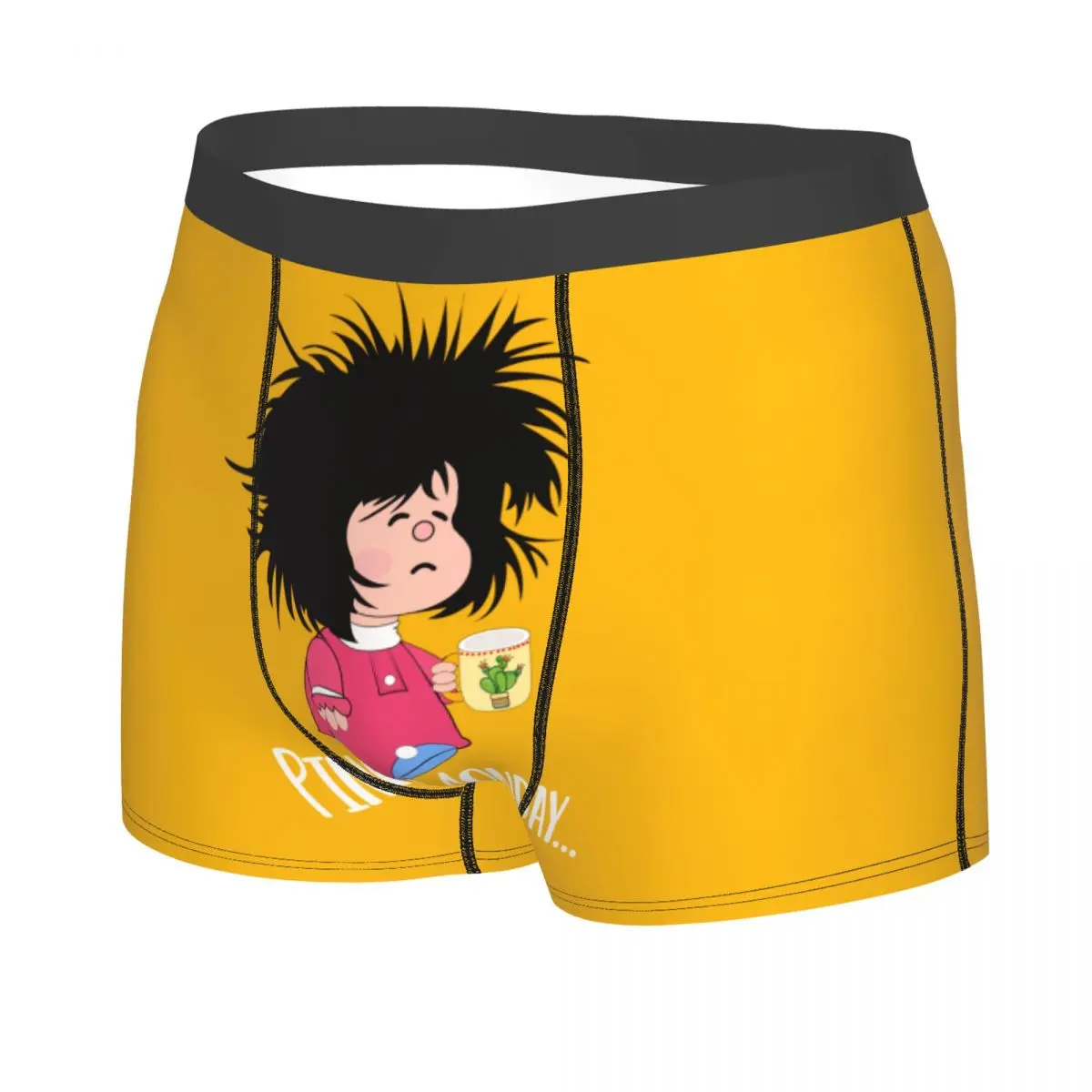 Pinche Monday Funny Mafalda Underwear Men Sexy Printed Customized Quino Argentina Comic Boxer Shorts Panties
