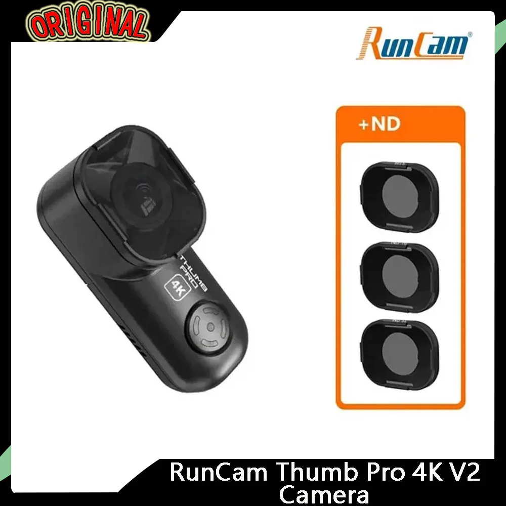 

RunCam Thumb Pro 4K V2 FPV Camera | 16g 4K HD, Wide Angle (Bigger FOV),Gyro Filter,Low Latency for FPV Racing & Freestyle Drones