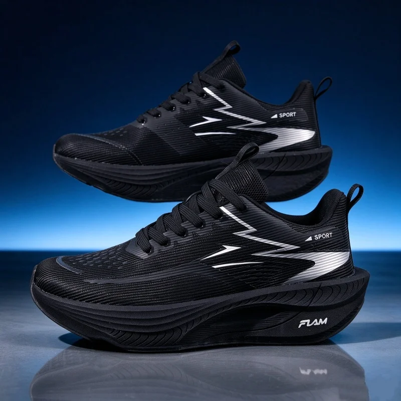 Black Running Shoes Men Speciality Marathon Sports Carbon Board Lightweight Women's Sneakers Comfortable Men Athletic Sneakers