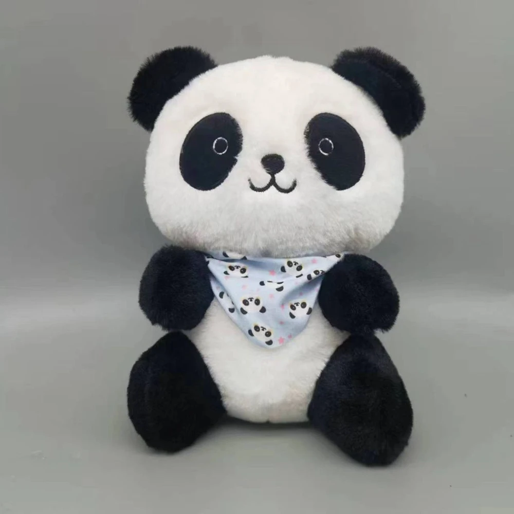 Juguete de peluche de Panda lindo, bufanda de pelo corto de Animal del Tesoro Nacional de China, muñeca Panda para regalar a los niños, regalos de cumpleaños, 26CM