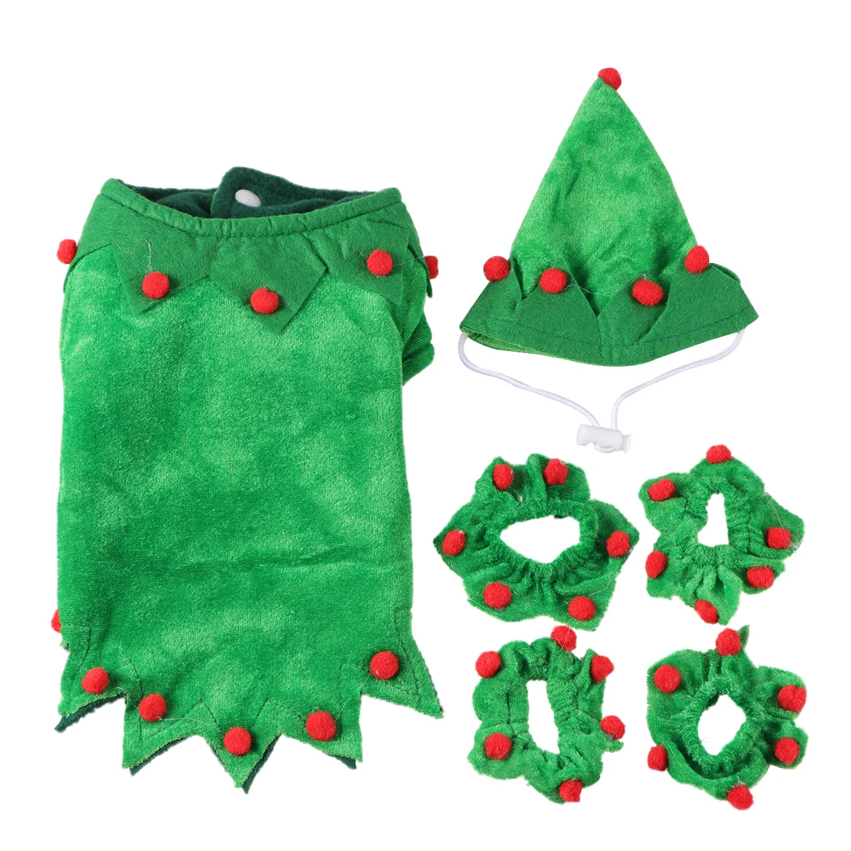 

1Set Christmas Pet Clothes Dog Cape Hat Size Comfortable Pet Costume for Holiday Photo Shoot Party Dog Cloth
