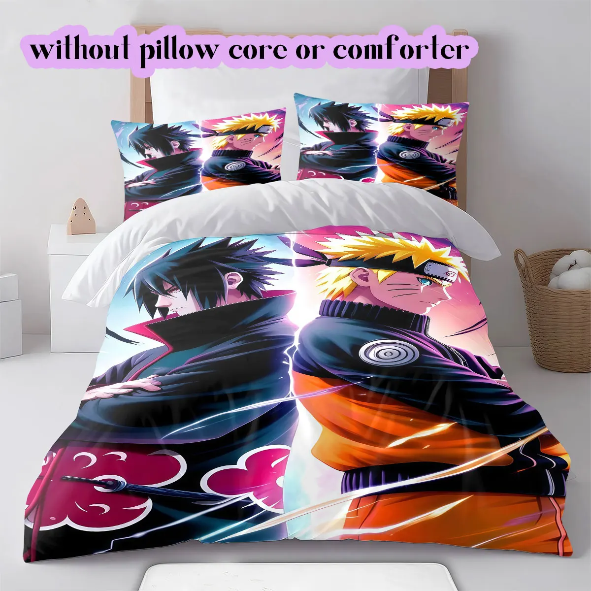 Naruto anime Soft and Comfortable Duvet Cover, Children's Bedding Set Gift, Extra Large Size, Various Sizes Available