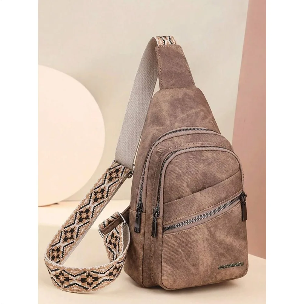 

Women Crocodile Embossed Waist Bag With Chain Retro Fashion Chest Bag For Daily Holiday Gift