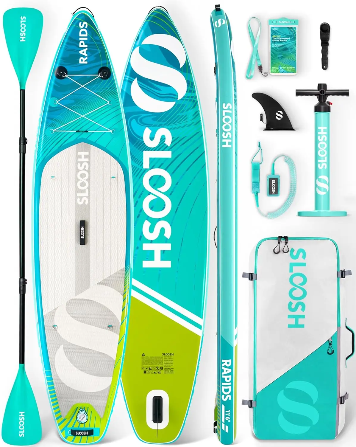 

JOYFY Inflatable Stand Up Paddle Board 11'6" Inflatable Paddle Boards with Premium Accessory EVA Deck Rapids SUP for Youth Adult