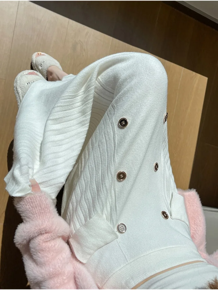 تنورة محبوكة ناعمة لزجة للنساء لخريف وشتاء 2025 بخصر عالٍ للتخسيس تنورة كبيرة متأرجحة على شكل حرف a تنورة مظلة للسيدات