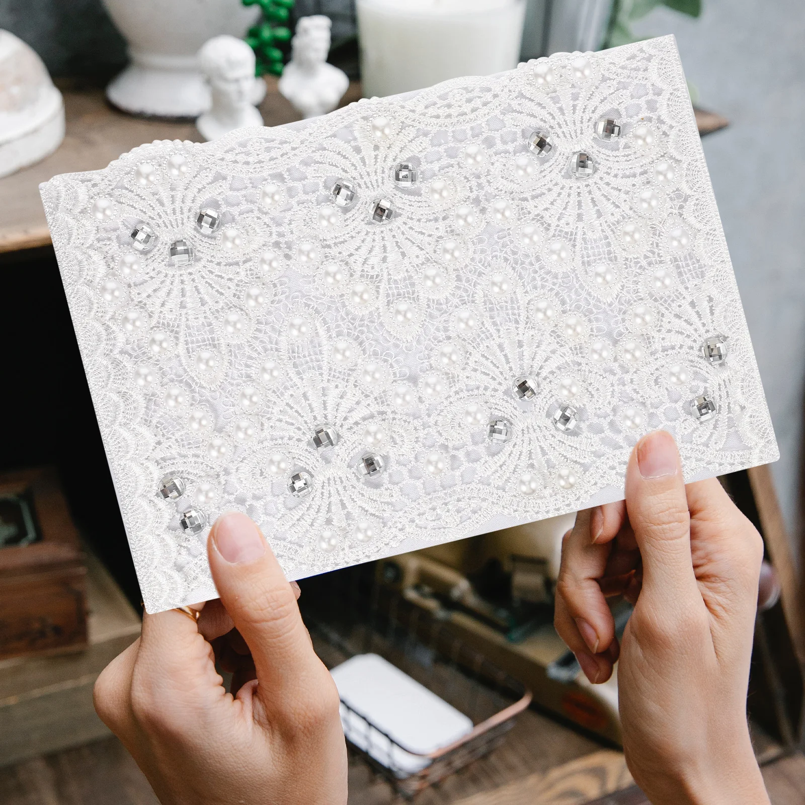 

The Sign Wedding Guest Book Manual Small Elegant Unique for Artificial Pearl Bride