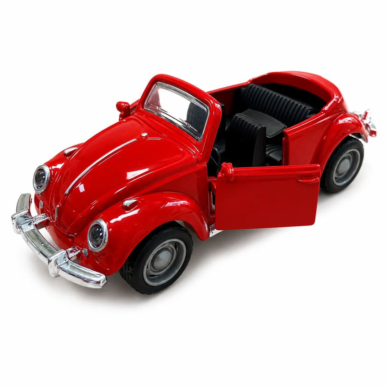 1 Stück, im Beutel verpacktes, klassisches, im Vintage-Stil gehaltenes, aus Zinklegierung gefertigtes Automodell, Retro-Roadster, mit Rückziehfunktion, aufklappbare Seitentüren. – Detail 11