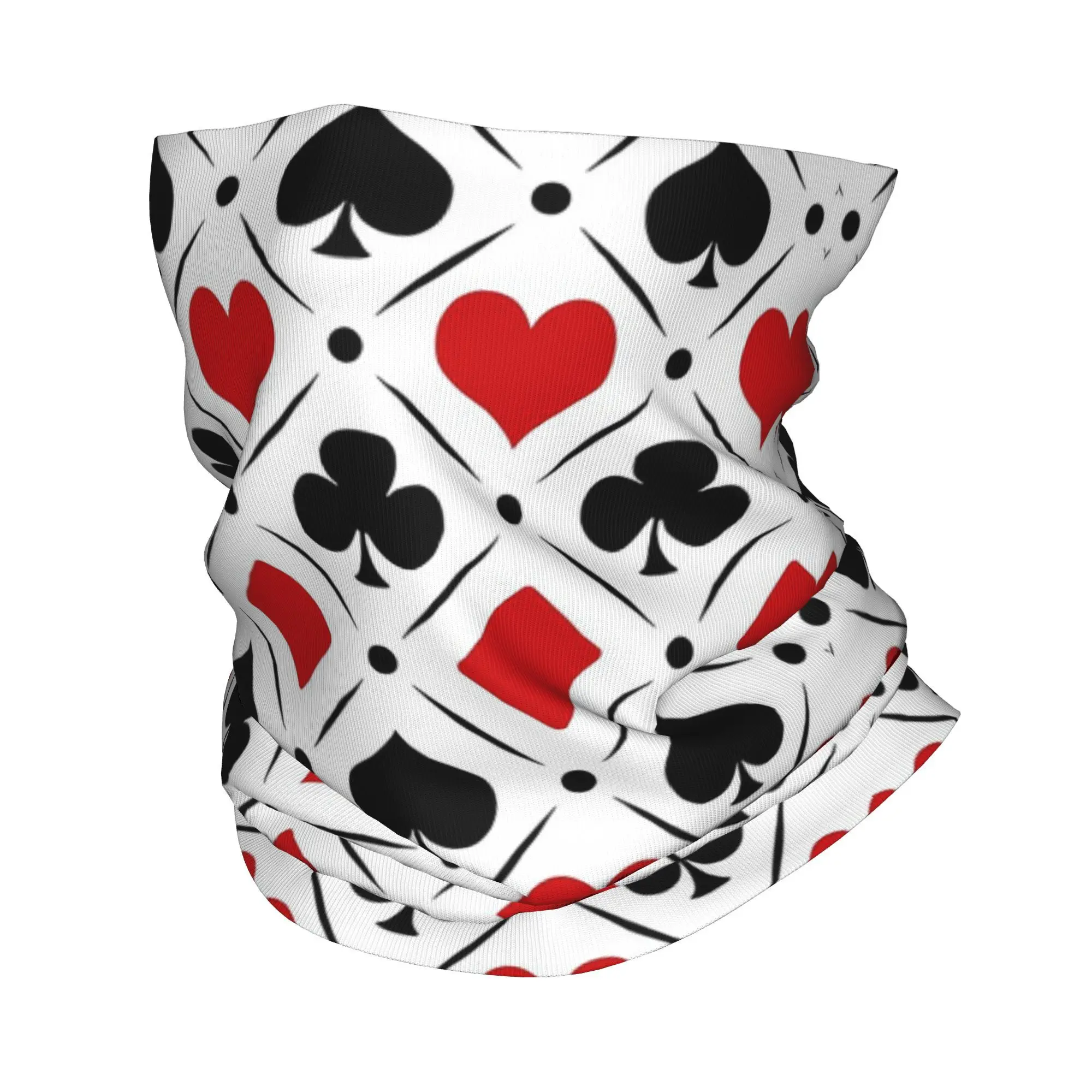 بطاقات اللعب الدعاوى رموز باندانا الرقبة الجراب مطبوعة التفاف قناع وشاح متعدد الاستخدام أغطية الرأس الدراجات للرجال النساء الكبار تنفس