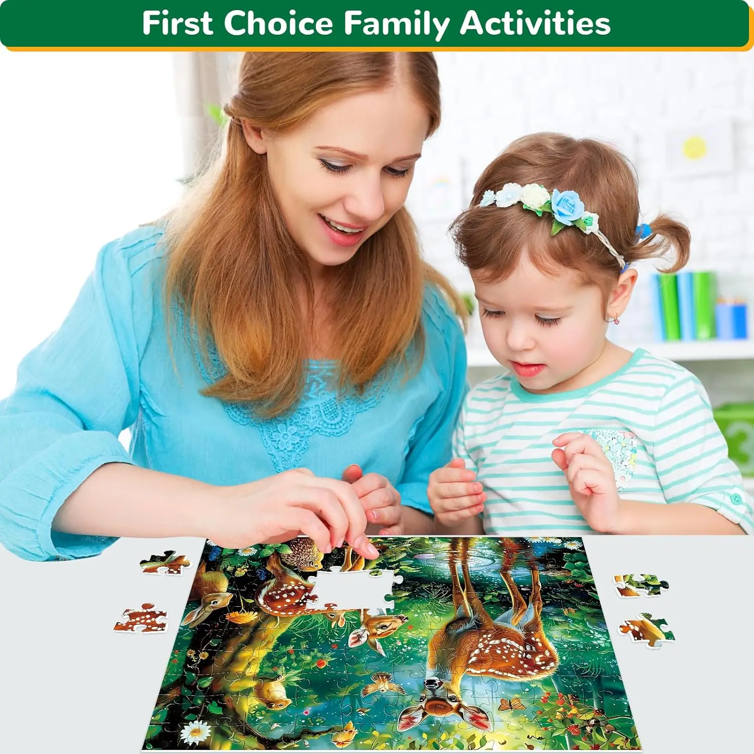 150/300/500/1000 Piece Wooden Puzzles Deer Animal Jigsaw Puzzle Educational Decompression Toy Family Challenge Games Gift