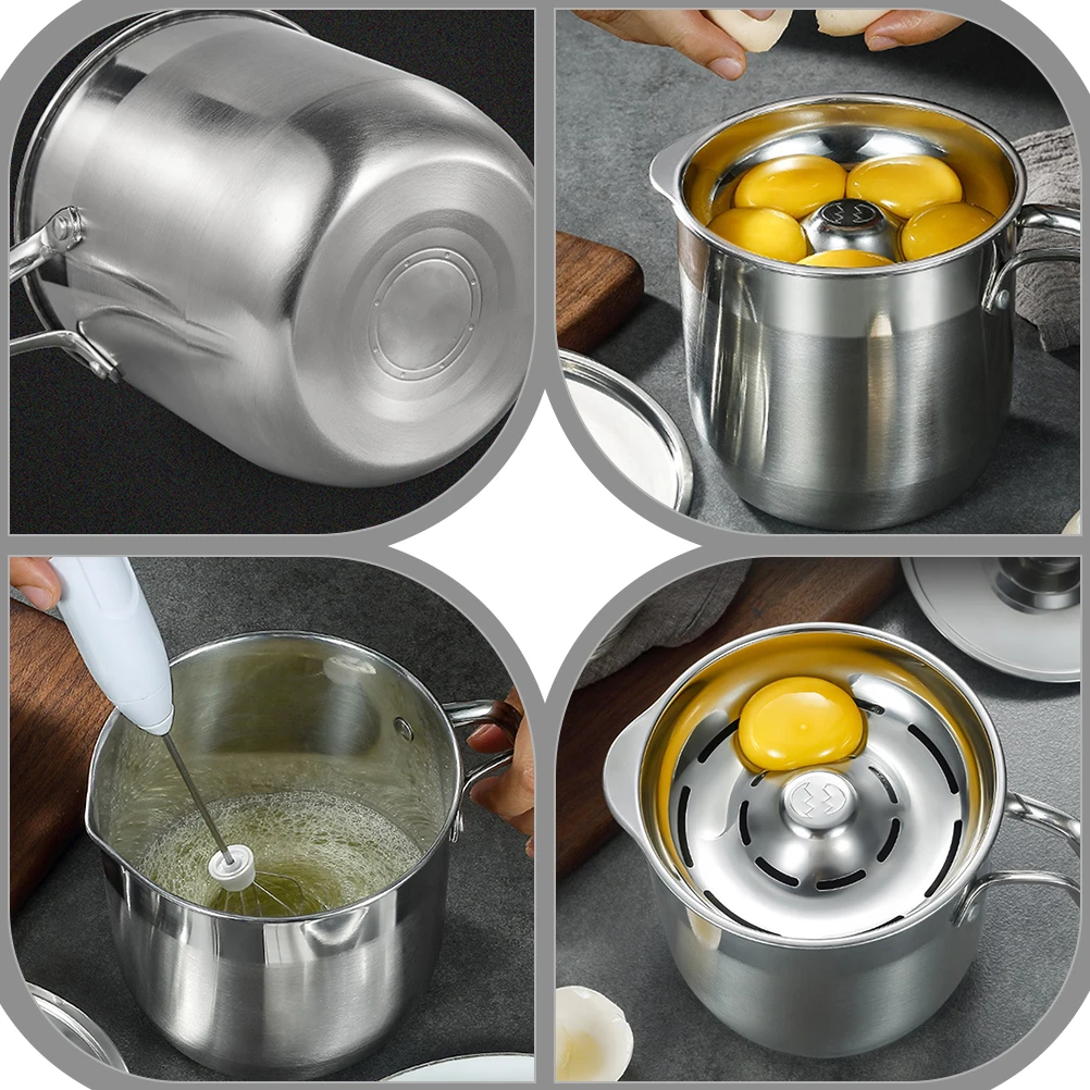 

Egg White Separator Tool for Multiple Eggs Stainless Steel Yolk Catcher Protein Strainer Bucket V-Shaped Drainage Hole Large