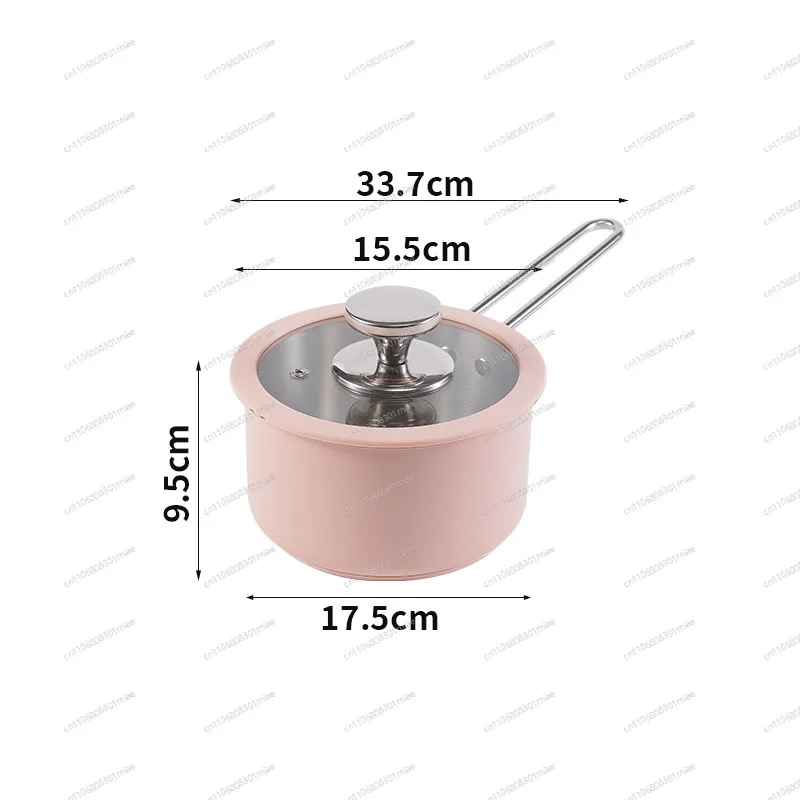 Thickened Double Bottom Stainless Steel Cookware Four-Piece Set, Household Milk Pot, Soup Pot, Steamer & Non-Stick Frying Pan