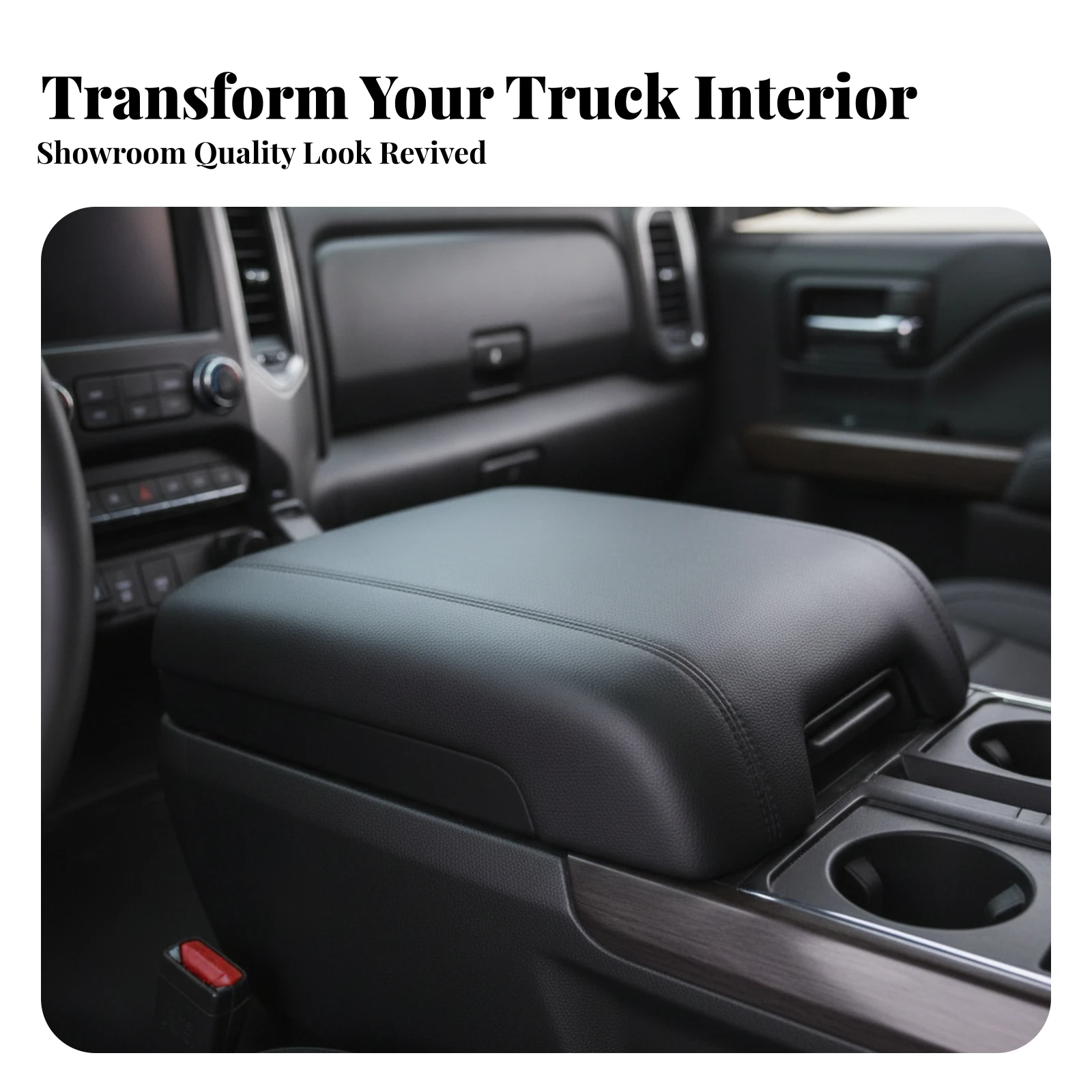 Center Console Armrest Cover Padded Center Console Lid Replacement Armrest Lid Cover Double-Stitched Auto Part Anti-Scratch