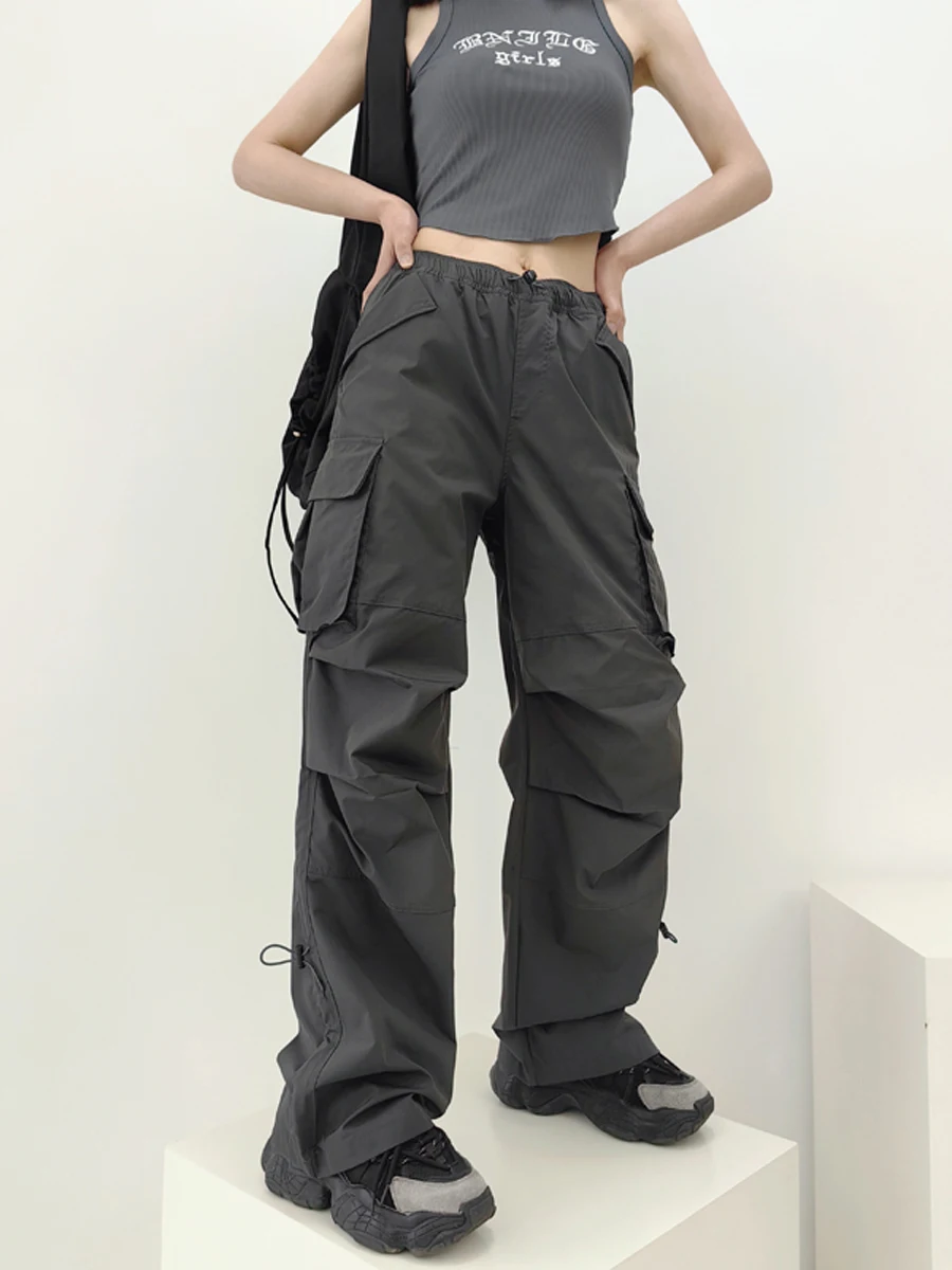 

Брюки American Sle Work Pants для женщин, модные винтажные плиссированные брюки в пол с множеством карманов, прямого кроя.