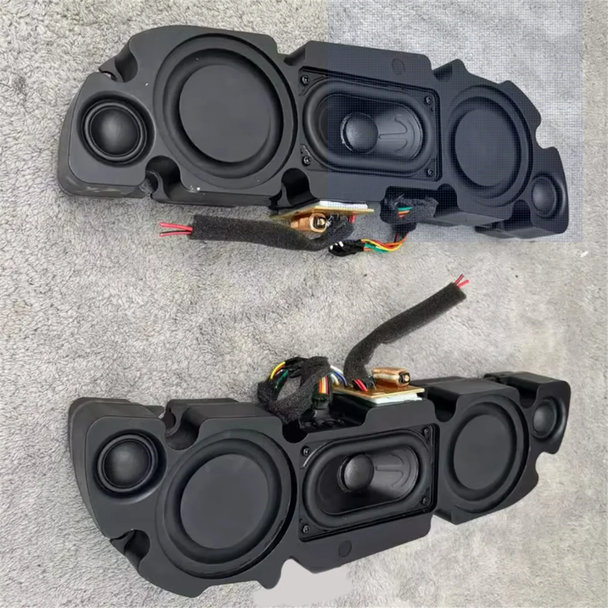 New 3C-2pcs Hi-Fi 2-Way Passive Speaker Triple Driver Dual Bass Diaphragms & Long-Throw Dual Tweeters for Home/Studio Audio
