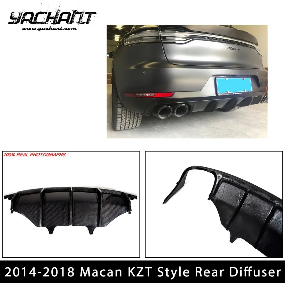 Auto-Styling Zubehör Carbon+ Glasfaser CFRP Heckdiffusor KZT-Stil für 2014-2018 Macan