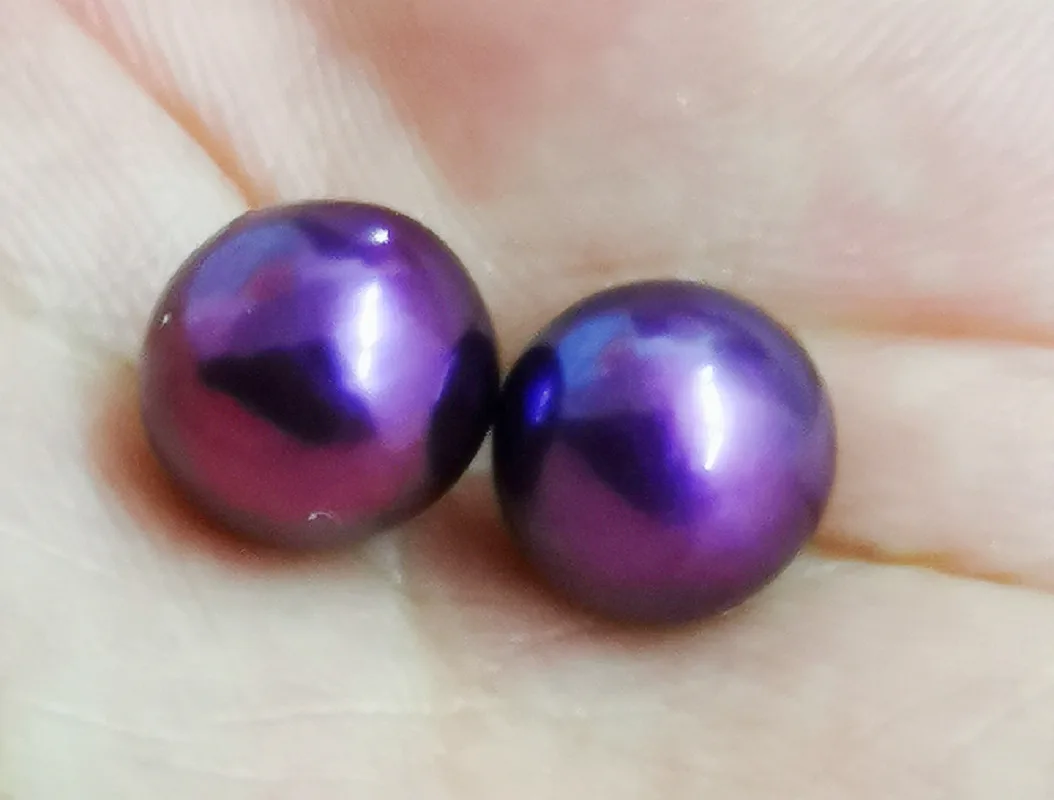 

Pair 13-14mm Purple Round Loose Pearl Undrilled Women Wedding Party Jewelry Accessories Necklace Earring Ring Bracelet Pendant