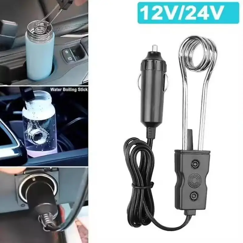 Portable 12V 24V Car Immersion Heater Portable High Quality Safe Warmer Fashion Durable Auto Electric Tea Coffee Water Heater