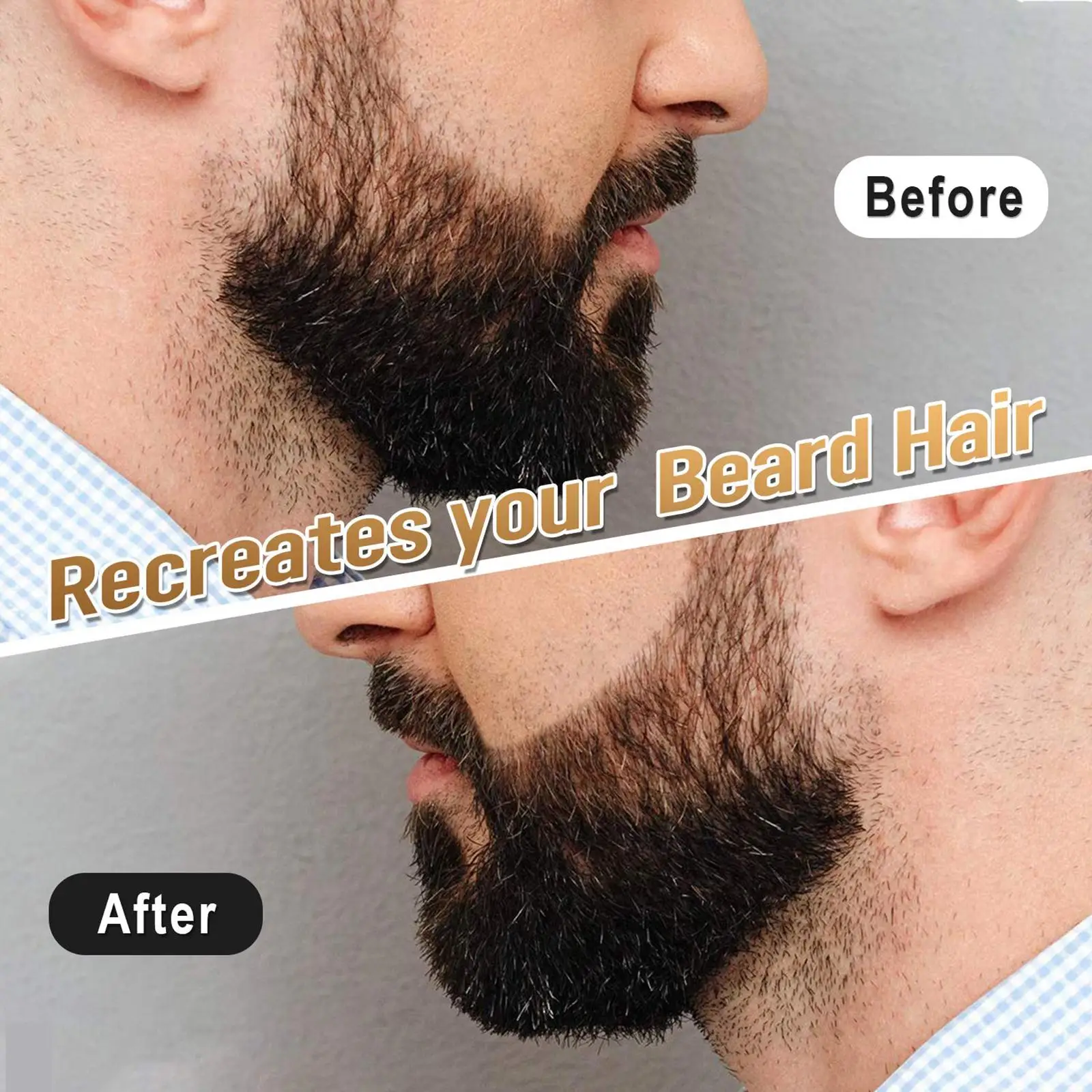 Beard Filler Brush Dark Brown Sweat Proof Barber Styling Hair Makeup Tool for Men Beard Enhancement view 6