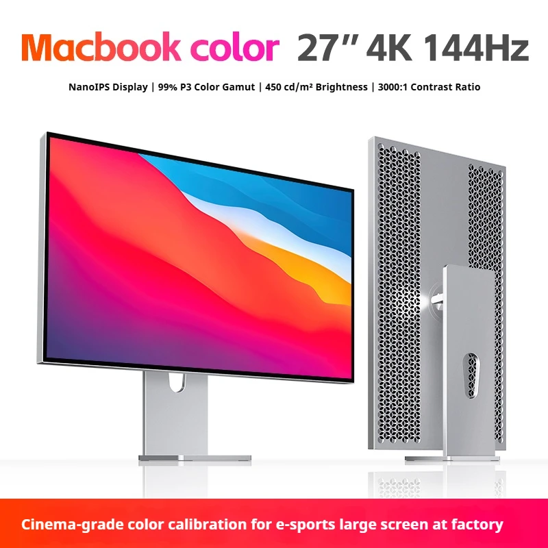 

27"4K 144Hz 120Hz Monitor Nano IPS Black 10Bit 3000:1 sRGB100% Ergonomic Stand for Professionals with Aluminum Alloy Body