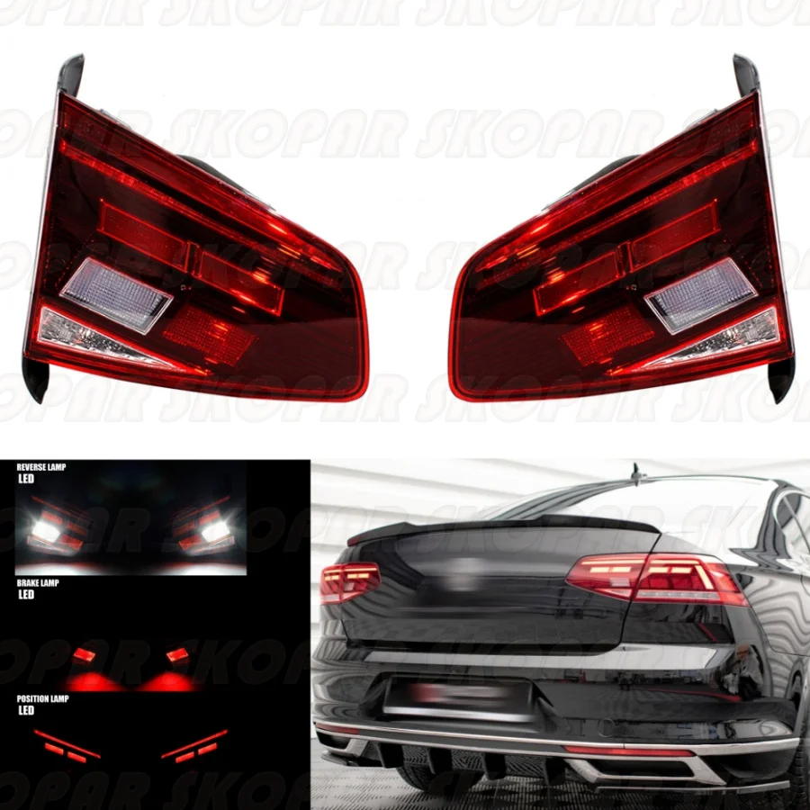 LED Tail Light For VW Passat B8 PA LHD 2020 2021 2022 2023 2024 Inner Side Rear Brake Lamp Car accessories 3G5945093F 3G5945094F