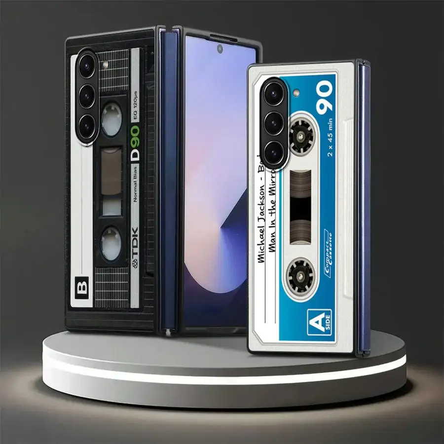 خمر الشريط كاميرا عودة غطاء الهاتف حقيبة لهاتف سامسونج غالاكسي Z أضعاف 7 6 5 4 3 ZFold6 ZFold7 ZFold4 ZFold3 ZFold5