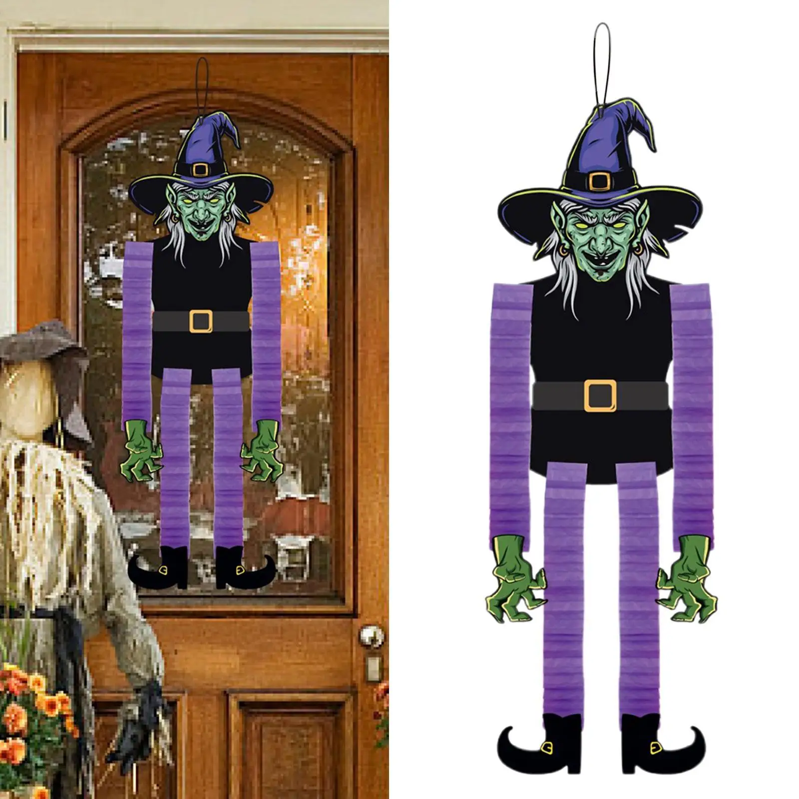 Halloween Hanging Decoration Witch Ornament for Window Haunted House Indoor