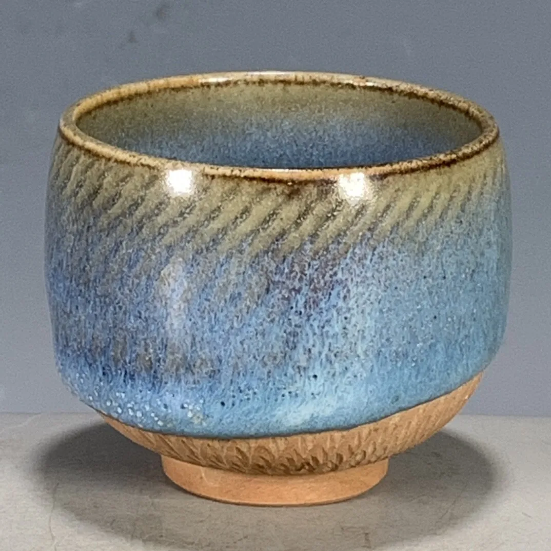Chinese Porcelain Jun Kiln Tea Cups Creative  Blue Glaze Kiln Change Tea Cup 2.51 Inch