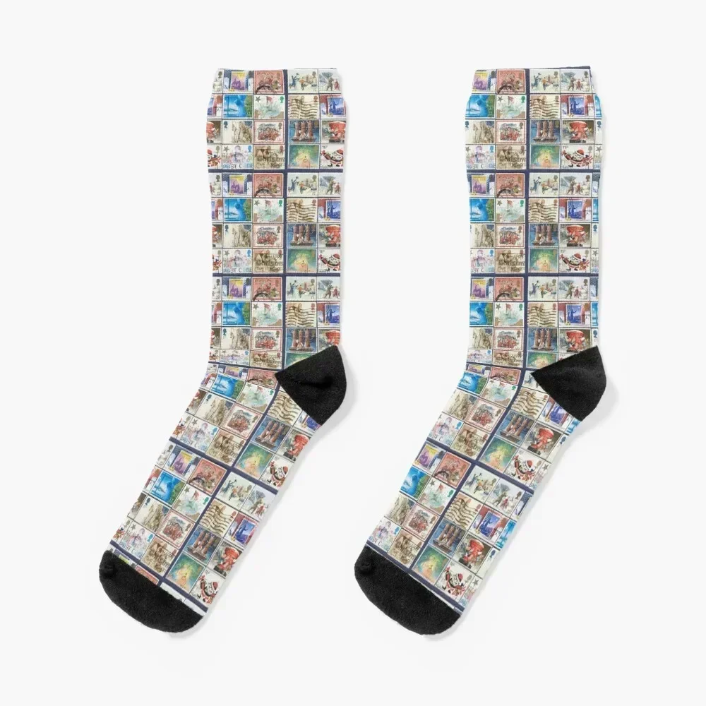 

Set of Christmas postage stamps.Background. Socks tennis custom sports Lots Girl'S Socks Men's