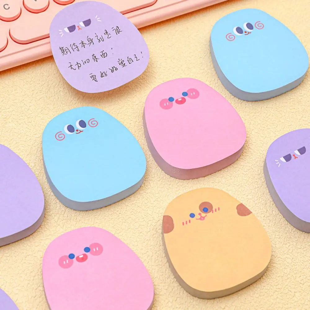 Self-Adhesive Sticker 60 Sheets Sticky Notes Colored Ins Messages Sticking Paper Cartoon Kawaii Message Paper Office