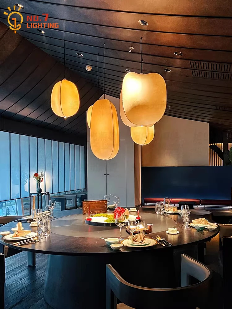 Italian Design Wabi-sabi Star Fruit Silk Pendant Lights LED E27 Modern Art Decoraitve Hanging Lamp Restaurant Bar Staircase Cafe