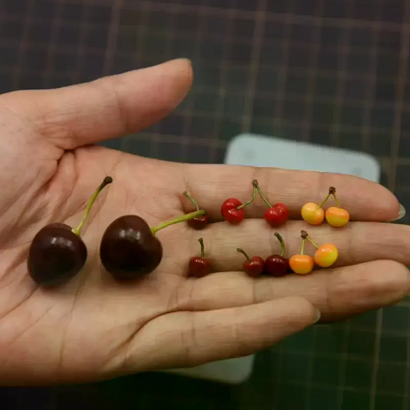 Mini Cherry Silicone Mold Diy Miniature Fruit Ultra-light Clay Resin Clay Production Three-dimensional Cherry Clay Mold