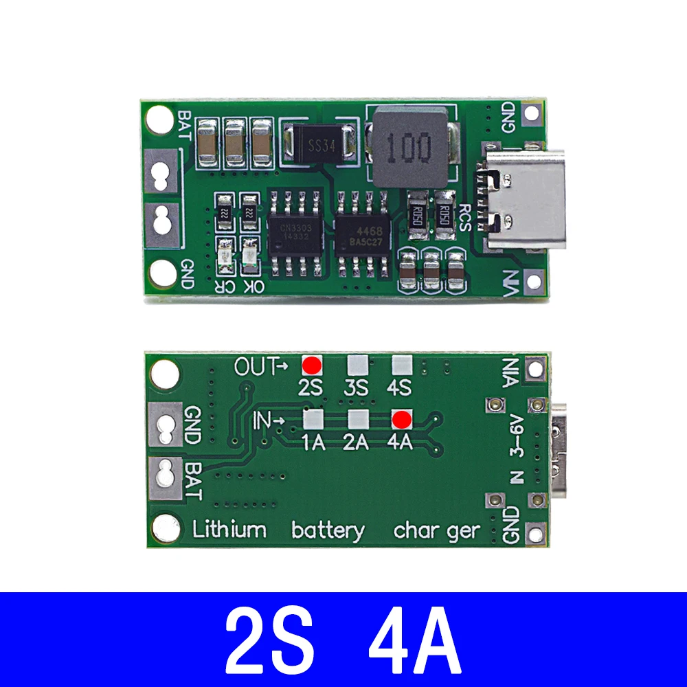 Multi Cell 2S 3S 4S Typ-C bis 8,4 V 12,6 V 16,8 V Step Up Boost LiPo Polymer Li Ion Ladegerät 7,4 V 11,1 V 14,8 V 18650 Lithium-Batterie