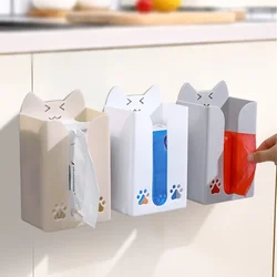 Wall Mounted Tissue Box Cute Cartoon Paper Holder Punch-Free Tissue Racks Kitchen Napkin Storage Rack Bathroom Toilet Accessorie