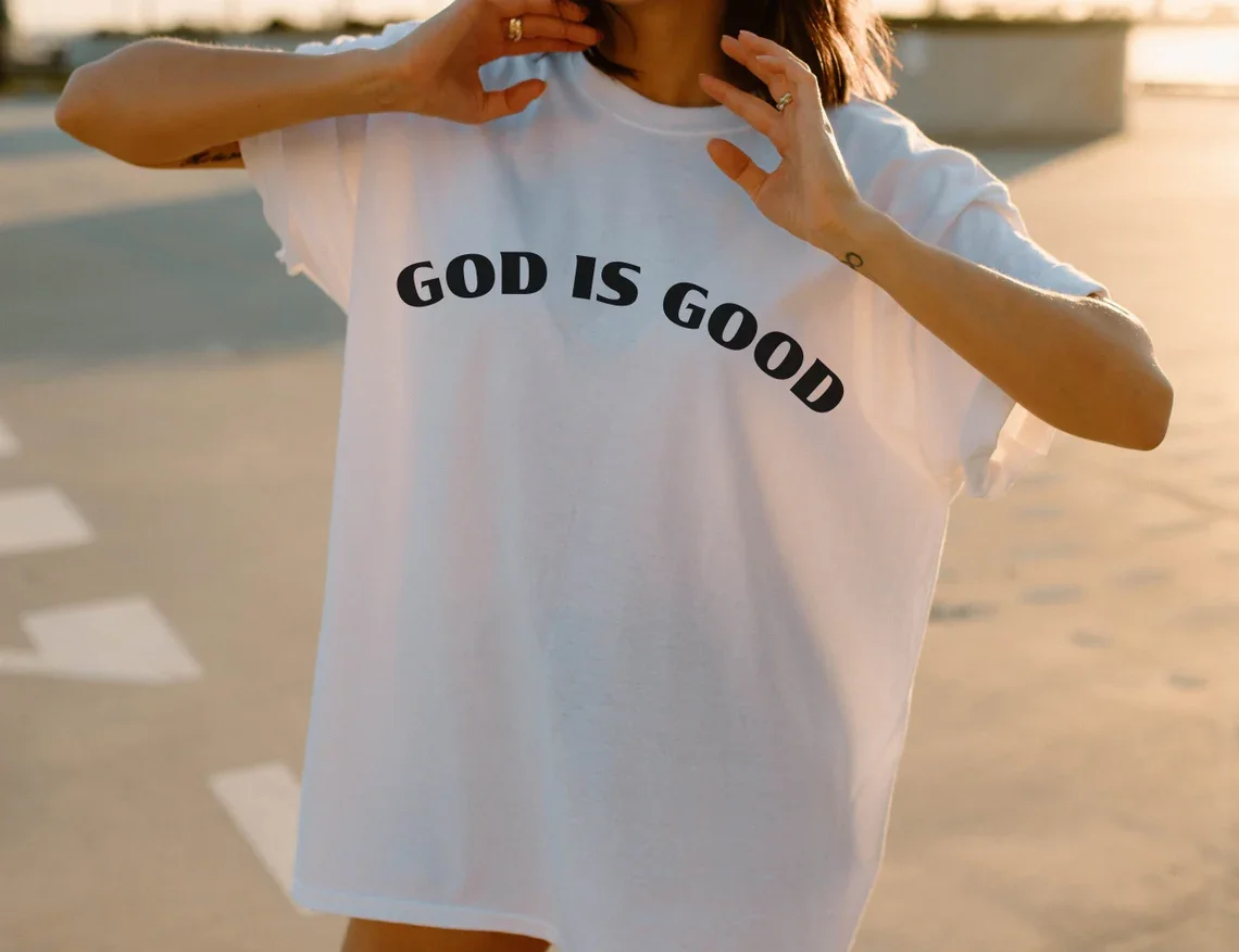 Skuggnas God is Good Funny Graphic Cotton T-shirt Aesthetic t shirt Short Sleeved Fashion Cotton tshirts Women Men Tee Drop Ship