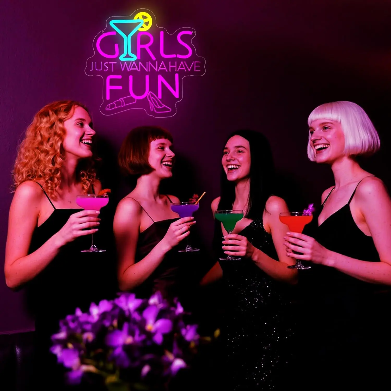 Le ragazze vogliono sono divertenti Insegna al neon Luce al neon a LED per camera da letto Birra Bar Cocktail Club Negozio Decorazioni per feste di matrimonio Regali di compleanno