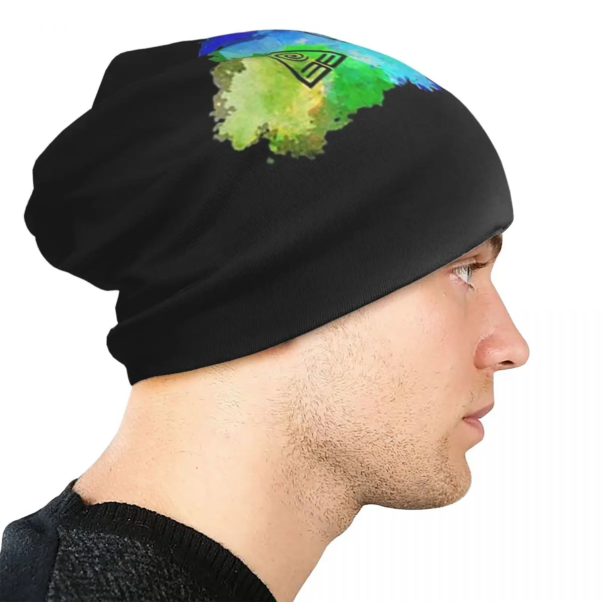 アバター エアベンダー - 四つの要素 - 水平スカリービーニー帽子 暖かい秋用キャップ ニットボンネットキャップ ユニセックス 大人用