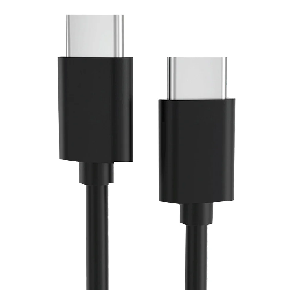 

Type-C Charging Cable Dual Type-C Port Flexible Data Line Wear-Resistant Plating Design Transfer Cord Black