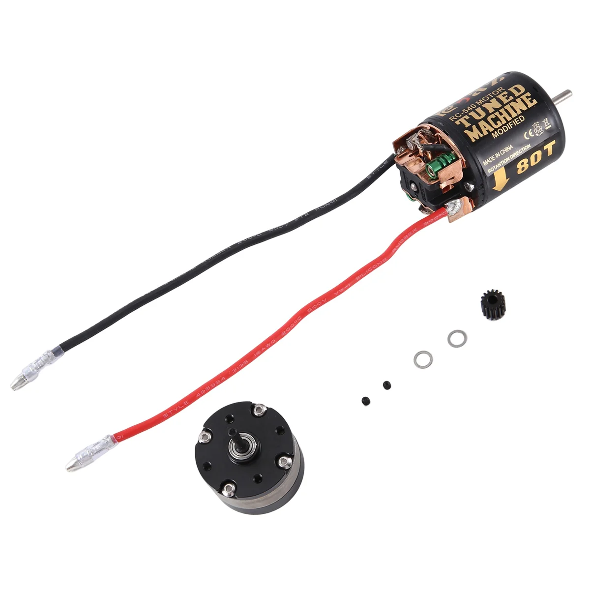 RCXAZ 540 Brushed Motor and 1: 4.2 Ratio Reducer Planetary Gearbox for 1/10 RC Crawler Car Axial SCX10 TRAXXAS TRX4, 80T