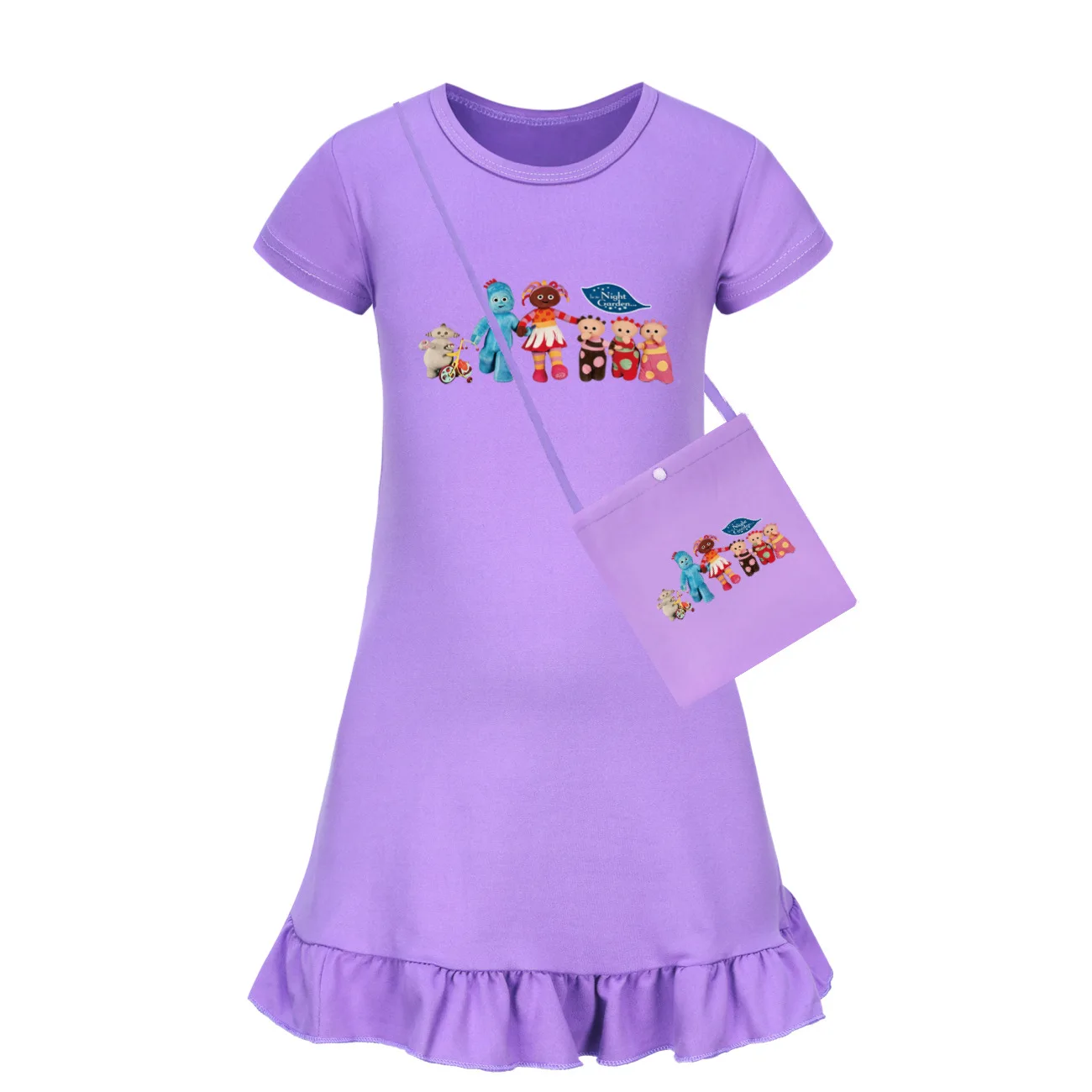 Early Education in The Night Garden vestido Kids Summer Casual Dresses Baby Girls Straight Home Nightgowns Children Sleepwear