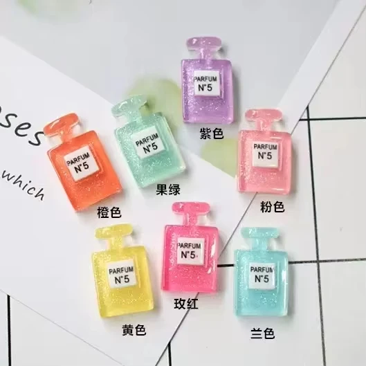 

20pcs/Bag New Cute Perfume Bottle Resin Colorful Diy Phone Case Parts Nail Decorations Bulk Supply