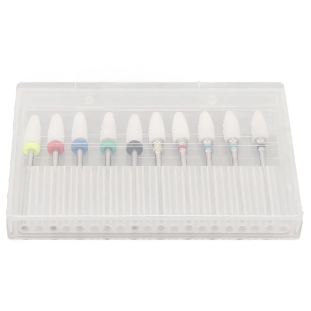 10pcs Multi-purpose For Grinding, Cleaning And Polishing Nail Drill Bits Organizer 20 Holes Display Stand