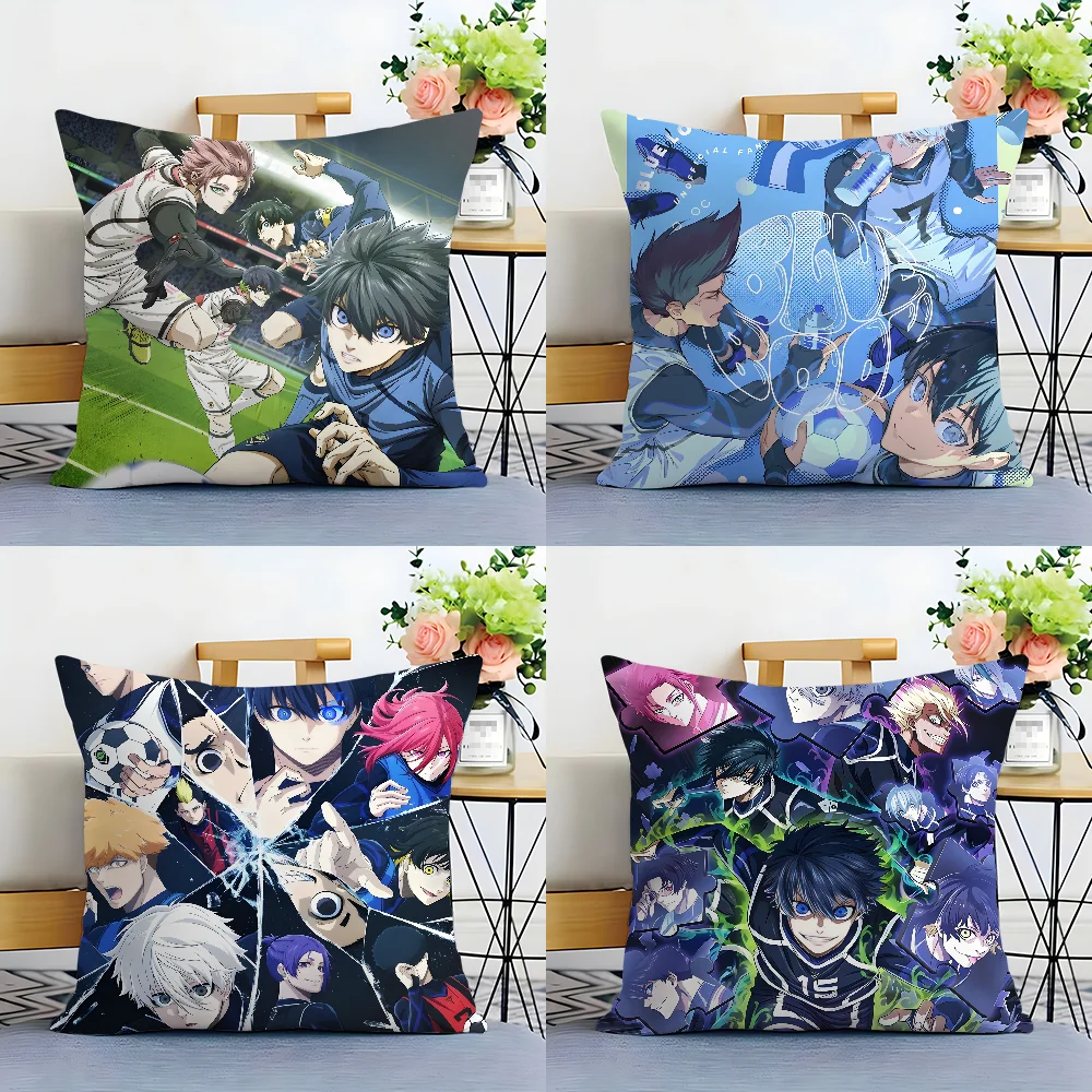 Anime B-BLUE L-LOCK Pillow Case Plush Fabric Soft  Pillowcase Double Sided Print Cushion Cover Household Gifts