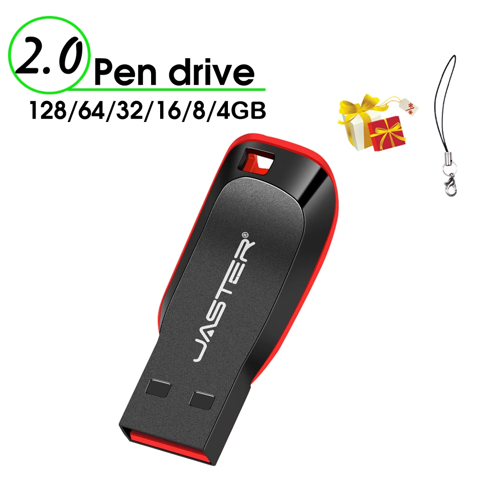 Mini Black Red USB Flash Drive 128GB Free Chain Pen Drive 64GB Creative Business Gift Memory Stick 32GB Storage Device Pendrive